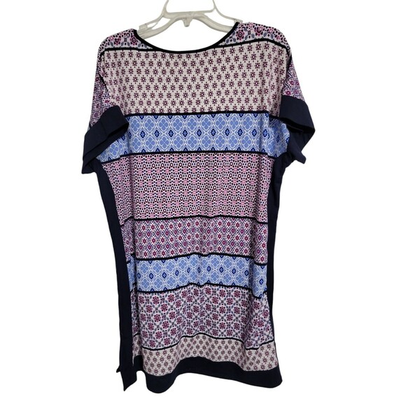 Ellen Tracy Blue & Purple Floral Dress size Size Medium Soft Lounge Comfortable - Picture 2 of 6